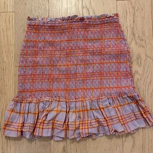 Smocked Purple Plaid Urban Outfitters Mini Skirt